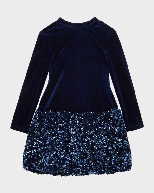 Girl's Andi Sequined Bubble Mini Dress, Size 4-